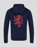 Back view of navy unisex Varsity 1872 Lion hoodie showing a red geometric lion graphic