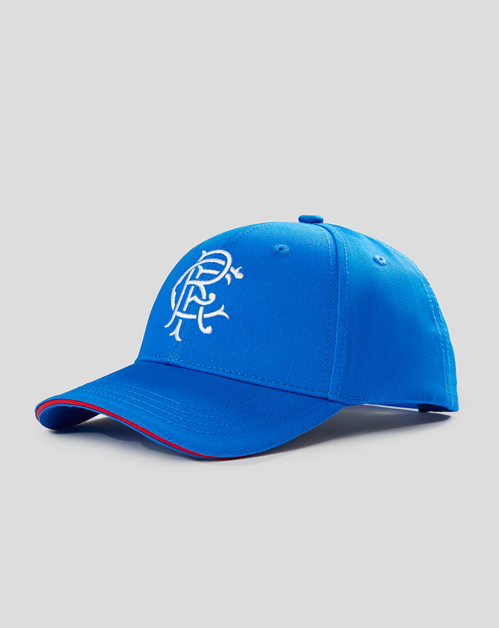Blue Rangers cotton twill cap with white embroidery on the front