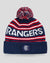 RANGERS KNITTED BOBBLE HAT - NAVY/RED