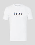 White Rangers Tav Tee with a small graphic of six players running across the chest in blue kits.