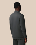 Back view of the dark gray FLEX 1/4 ZIP SWEATSHIRT on a model.