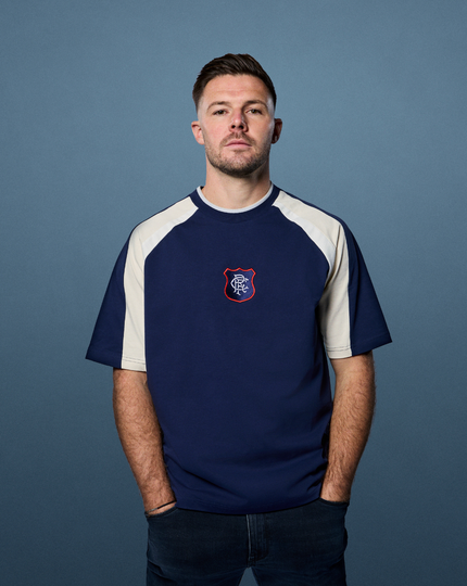 ADULTS RANGERS X ART OF PANELLED 90S TEE - NAVY