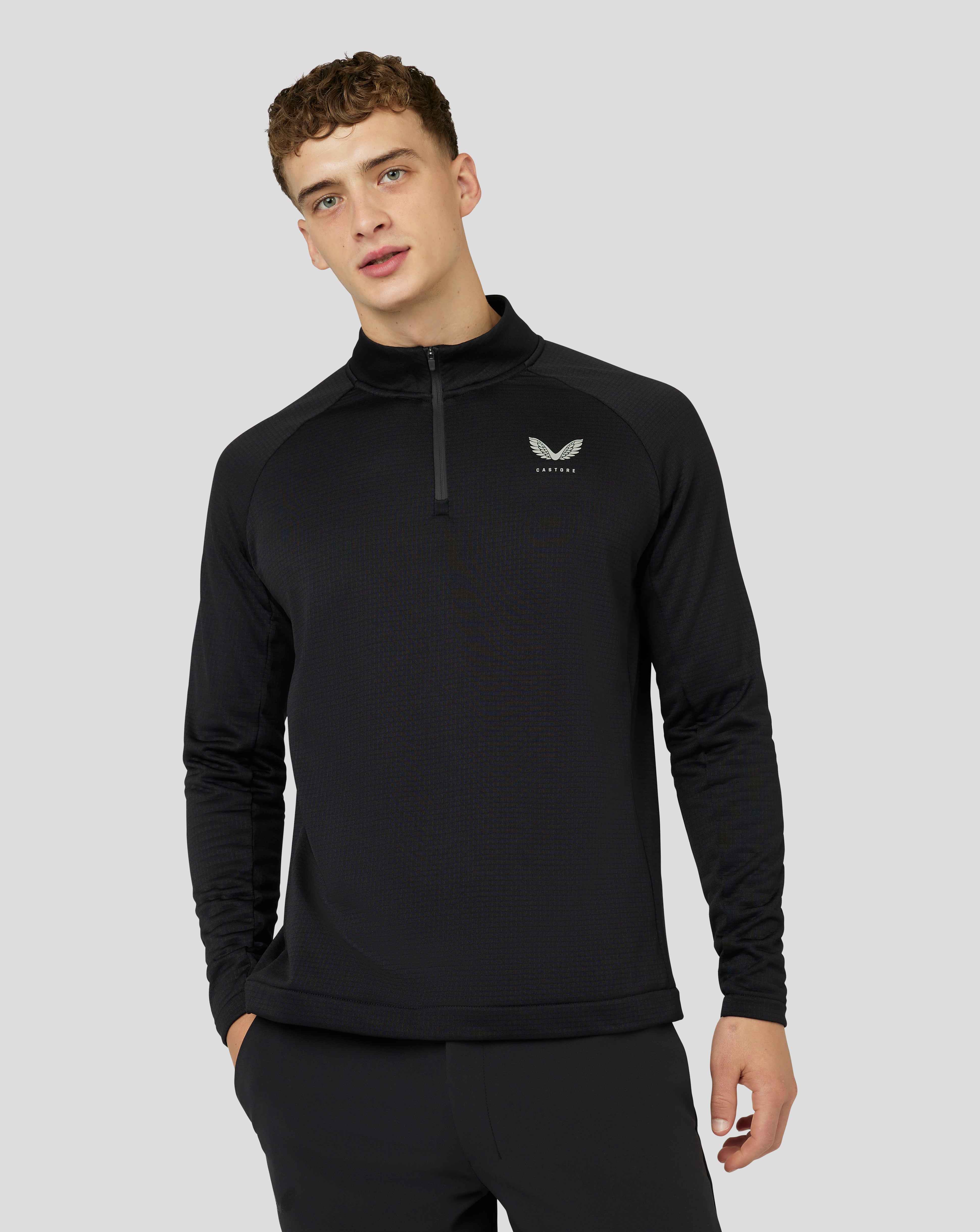 Men’s Golf Long Sleeve Soft Shell Tech Half Zip Top - Black