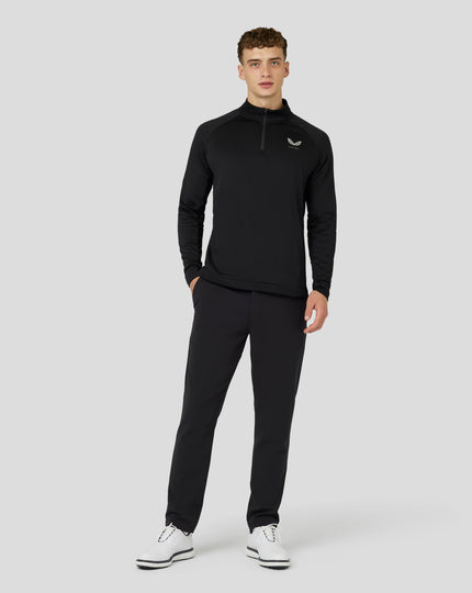 Men’s Golf Long Sleeve Soft Shell Tech Half Zip Top - Black