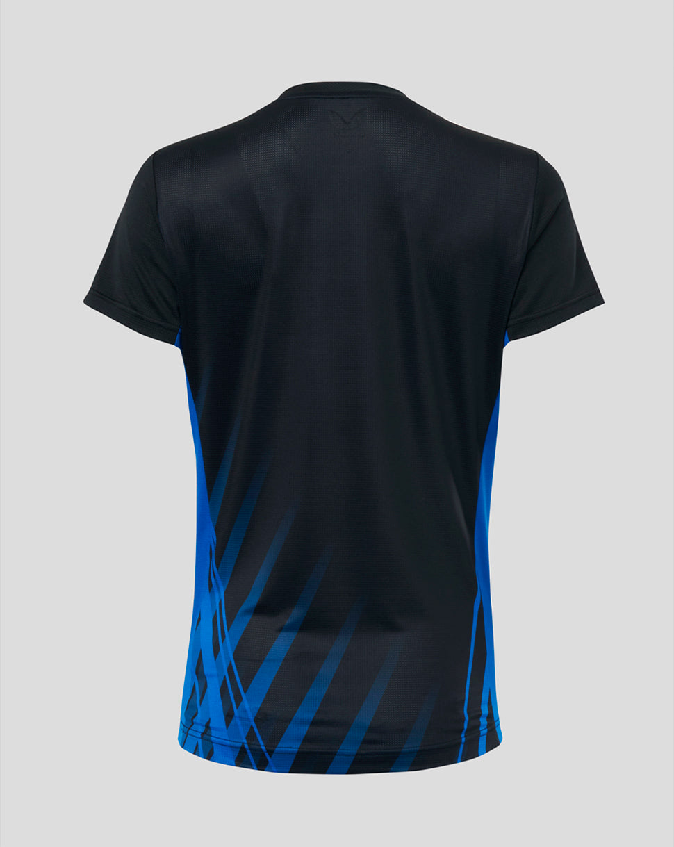 Women&#39;s Training Short Sleeve T-Shirt - Black/Blue
