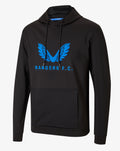Black Rangers F.C. hoody with blue winged crest and front kangaroo pocket